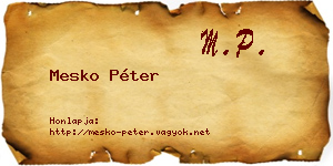Mesko Péter névjegykártya