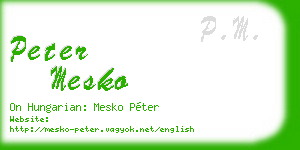 peter mesko business card